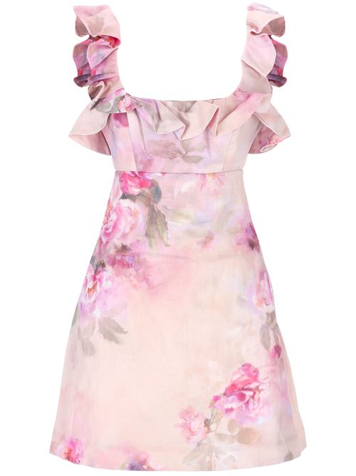 Mini abito con balze Crush ZIMMERMANN | 5731DR251PINK FLORAL